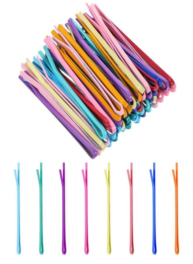 AOZUO Colorful Bobby Pins, 50pcs 2.2 Inch Mini Hair Pins Metal Hair Clips Hairpins Barrettes Accessories for Women Gilrs Buns Long Straight Curly Hair Various Hairstyles(Straight Style) - Image 1